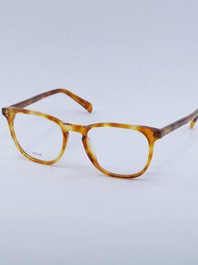 Celine CL50046I 053 Round Eyeglasses 52mm - Blonde Havana